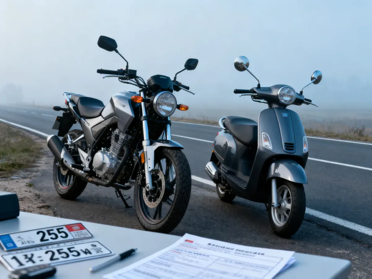 Motocykl i skuter klasy 125 na drodze