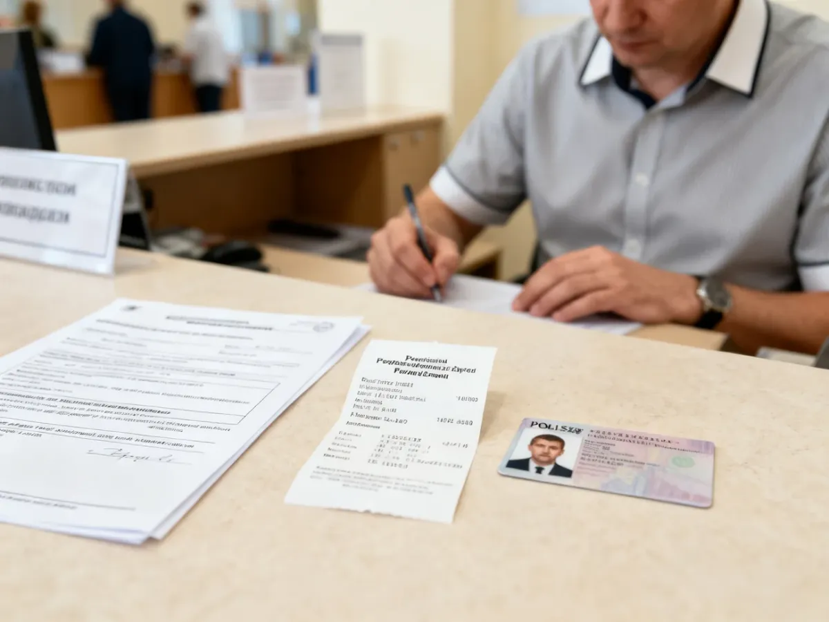 Kierowca składający w urzędzie dokumenty do wymiany nieważnego prawa jazdy
