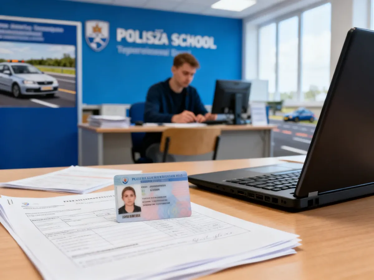 Kandydat na kierowcę przygotowujący się do zapisu na egzamin teoretyczny